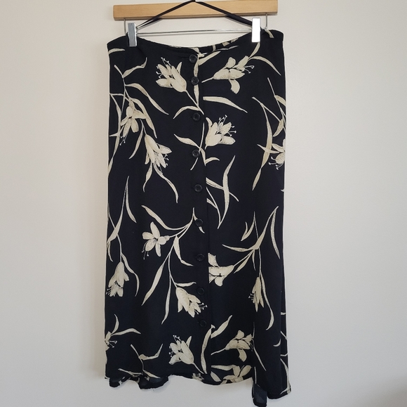 Vintage Rayon Floral Midi Skirt - Picture 5 of 6